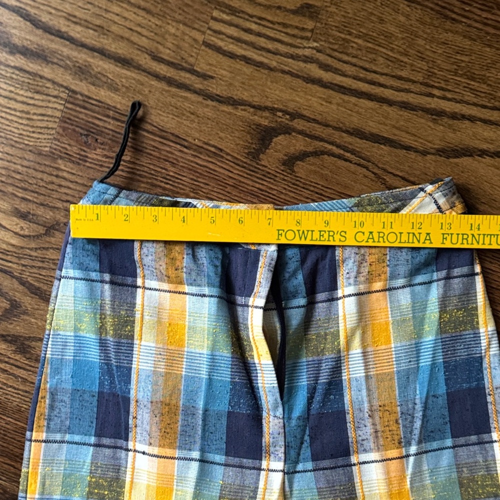 Vintage 70s Sears women’s Yellow and White Blue plaid pant suit - Picture 11 of 13